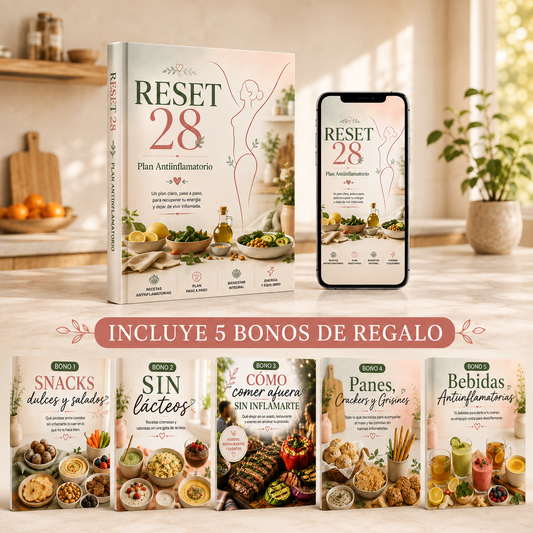 🥗RESET 28 PLAN ANTIINFLAMATORIO + 5 BONOS DE REGALO 🎁